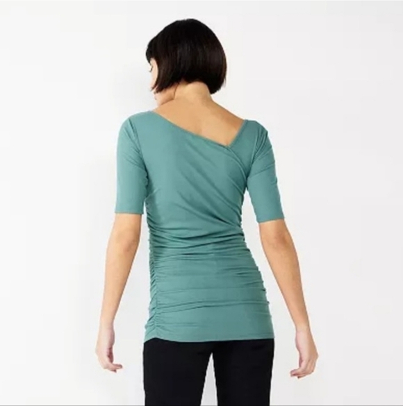 Nine West Rib Ruched Elbow Sleeve - Picture 2 of 7